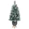 3.5ft. Pre-Lit Frosted Tip British Columbia Mountain Pine Artificial Christmas Tree in Gray Tripod Planter, Clear Lights